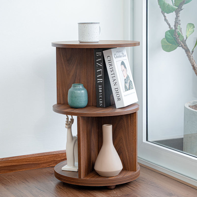 KAYMILY Round End Tables, Mid Century Modern 3 Tier Side Table for Living Room, Bedroom & Office